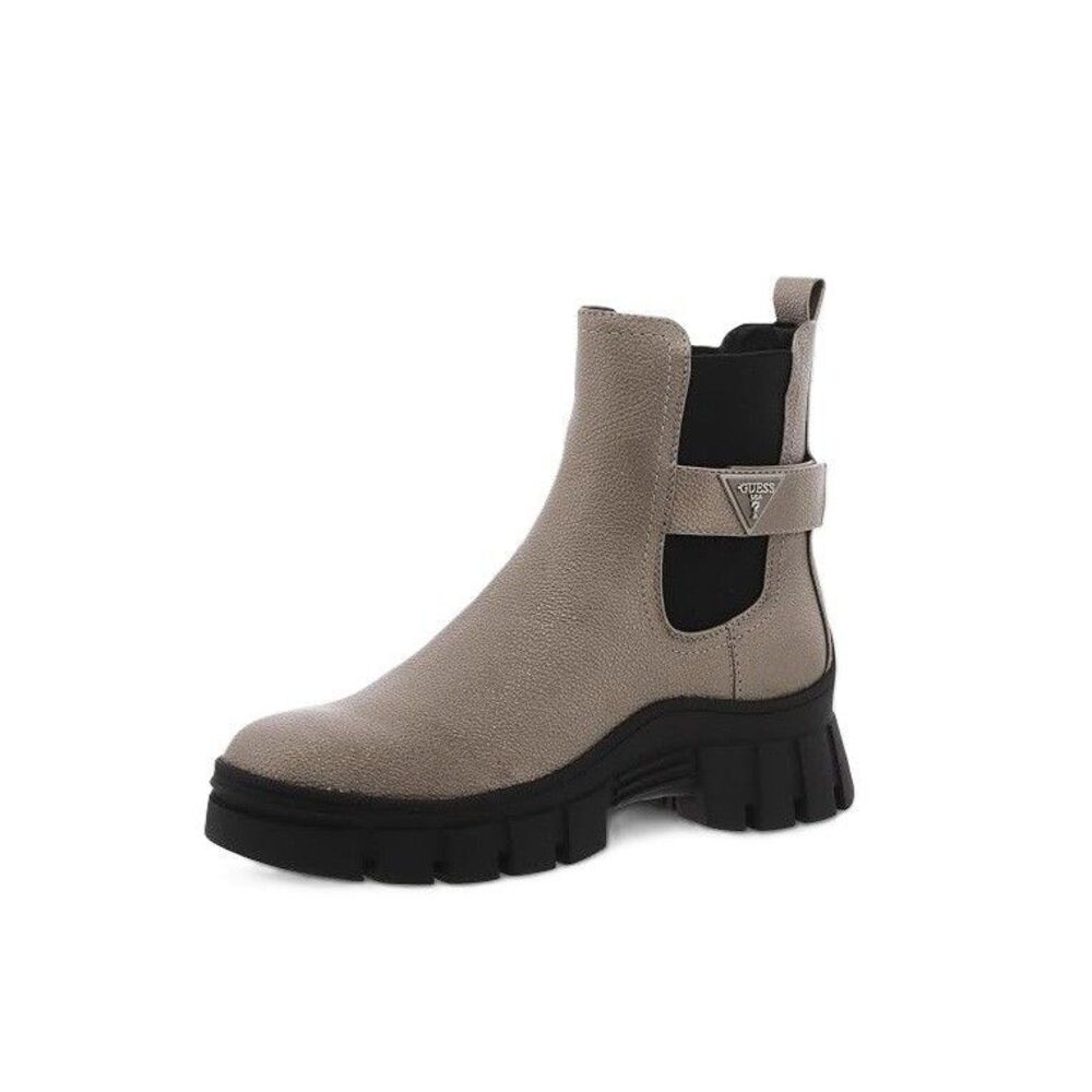 GUESS Womens 10 M Pewter Hensly Faux Leather Lug Sole Ankle Boots DISPLAY QH8